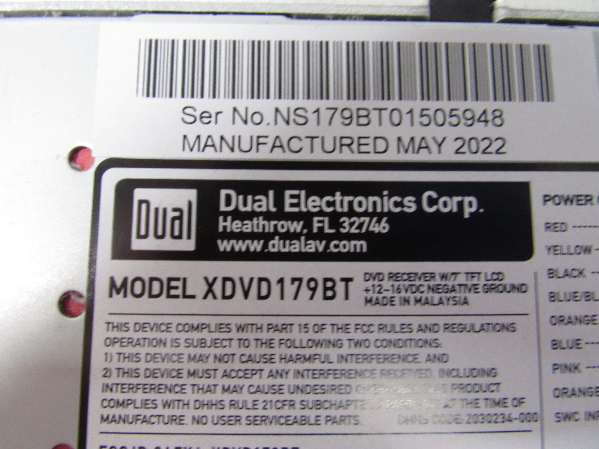 Dual XDVD179BT 7