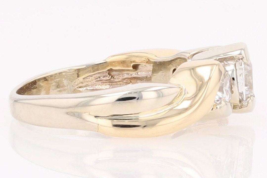 .87ctw Round Diamond Three-Stone Engagement Ring 14k Multi-Tone Gold ...