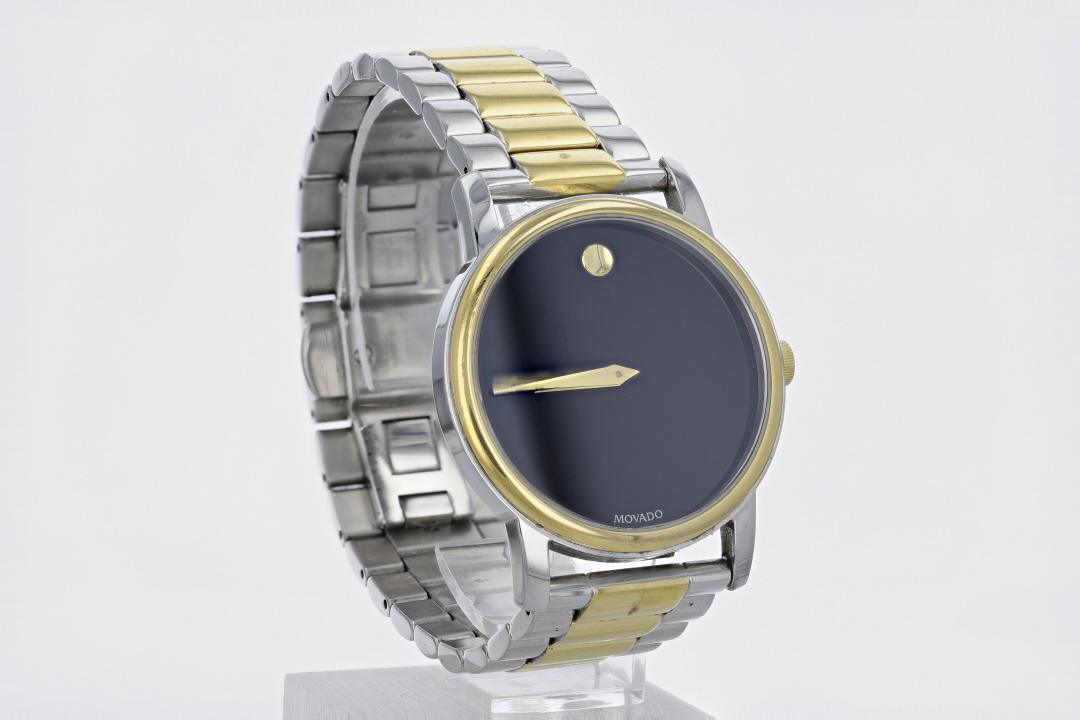 Movado Museum Black Dial Quartz Two-Tone Stainless Steel Men's
