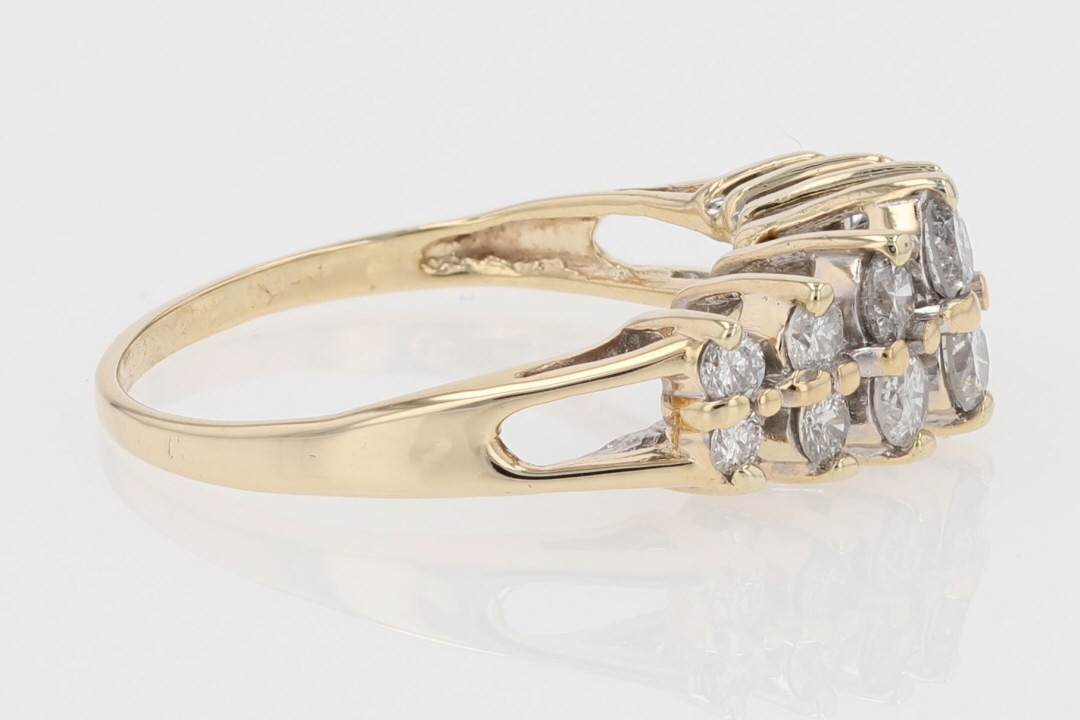 .76ctw Round Cut Diamond Cluster Statement Ring 14k Yellow Gold Size 7