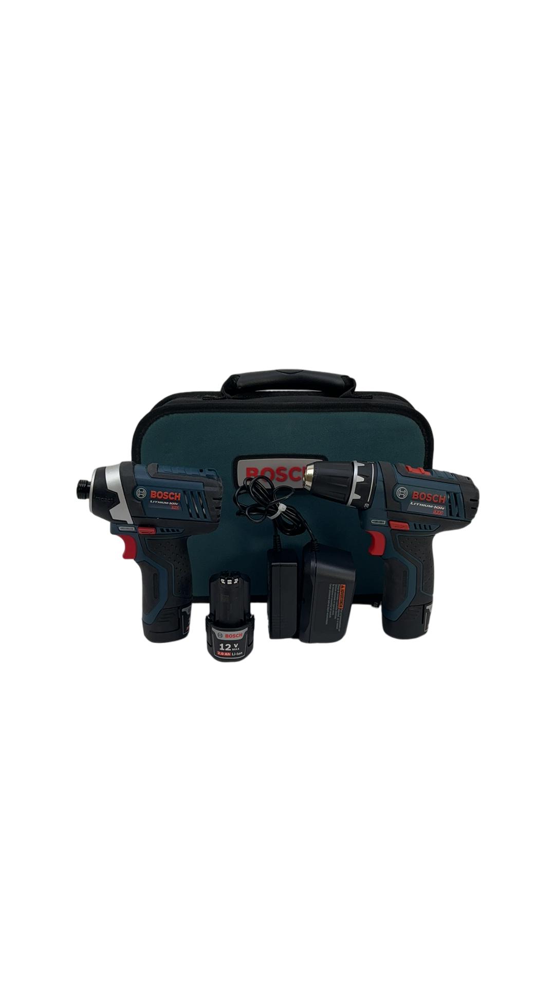 Bosch CLPK22-120 12V Max Lithium Ion 3/8" Drive Drill-1/4" Impact ...