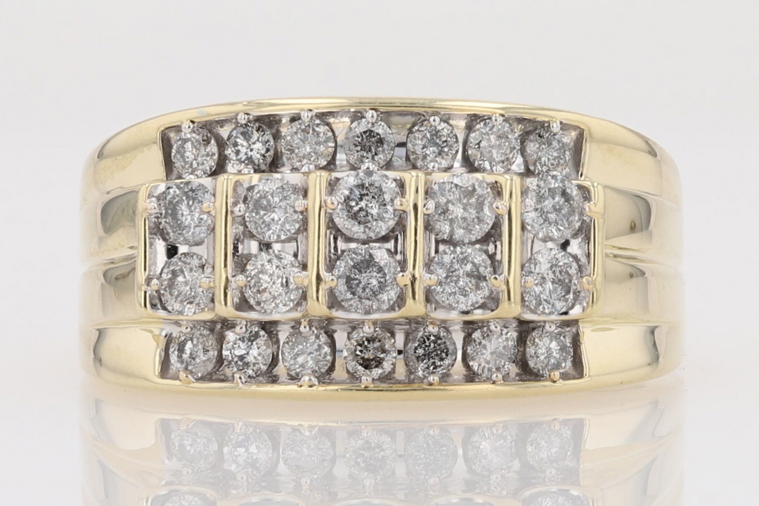 .99ctw Round Cut Diamond Prong Set Wedding Band Ring 10k Yellow Gold ...