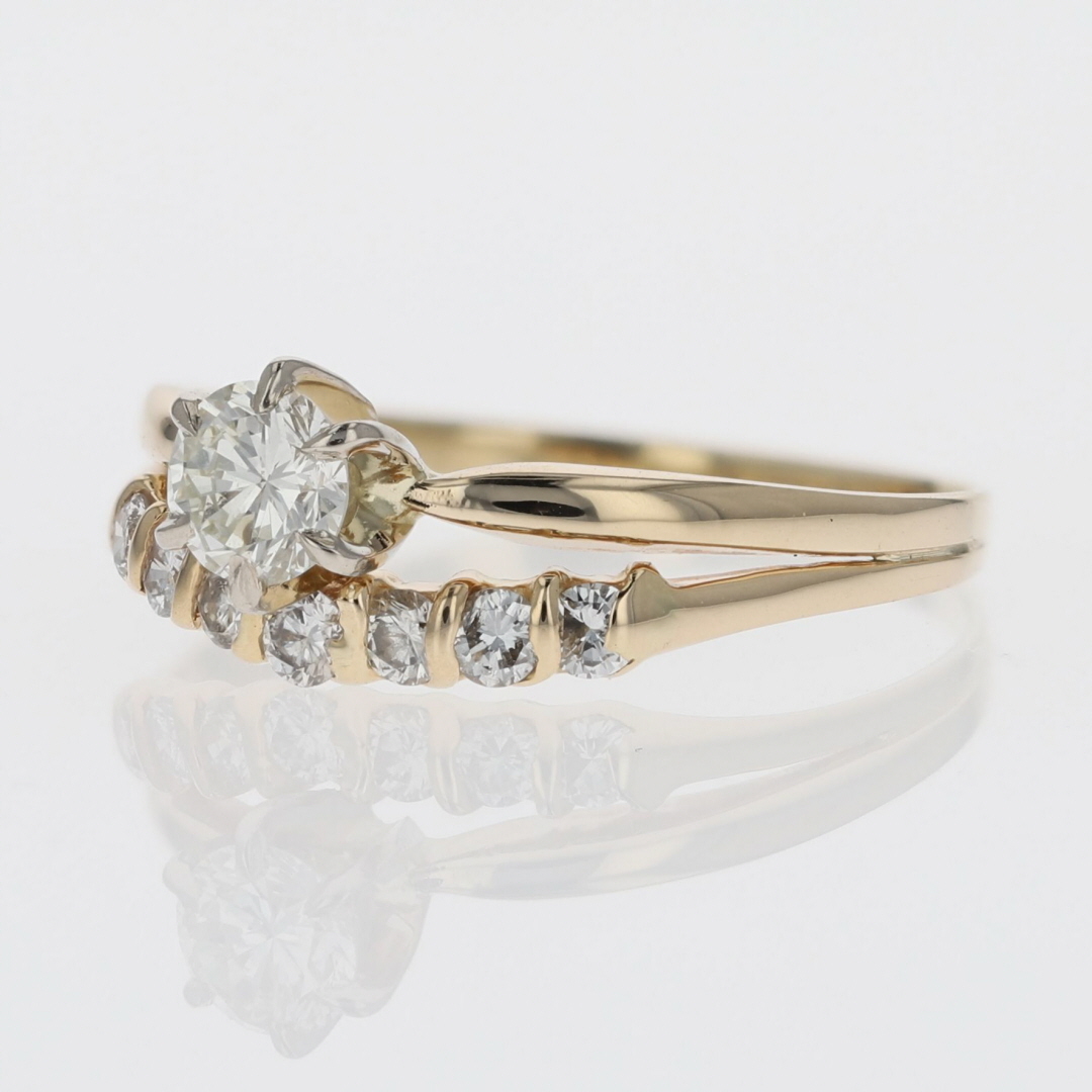 .55ctw Diamond Solitaire with Accents Wedding Set Rings 14k Yellow Gold