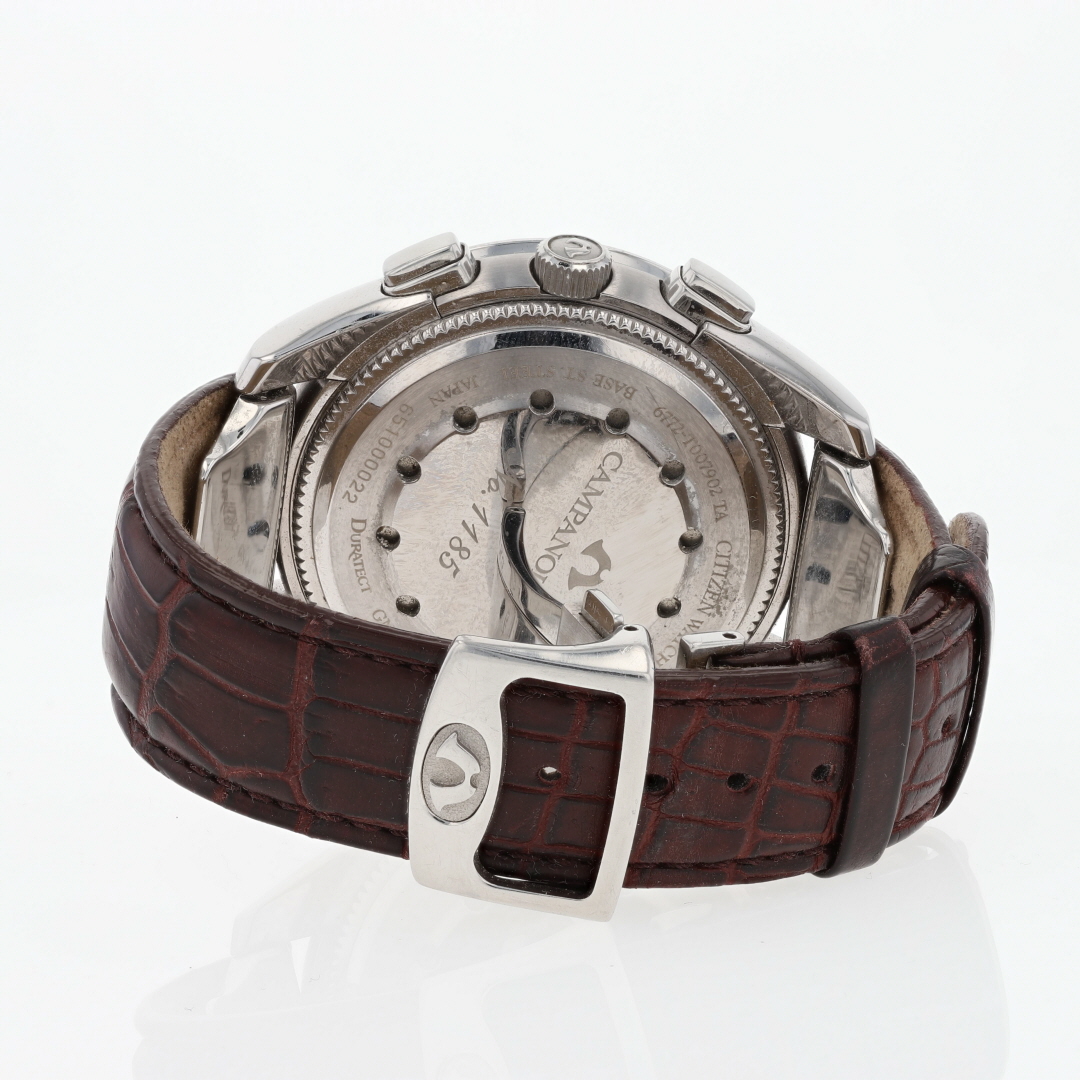 Citizen Campanola 43mm Brown Dial Quartz Leather Strap Men's