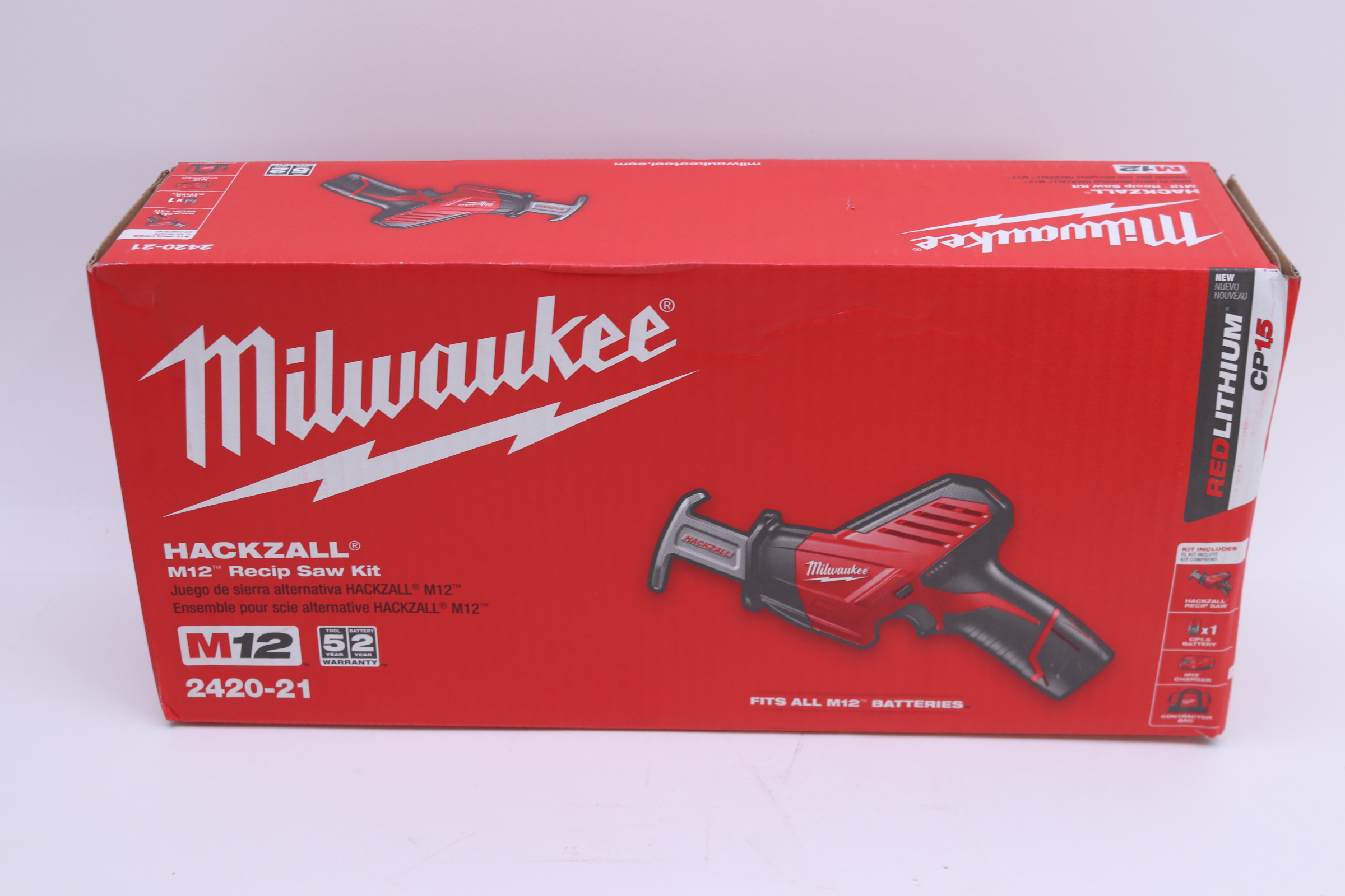 Milwaukee 2420-21 M12 12V Lithium-Ion HACKZALL Cordless Reciprocating Saw  Kit