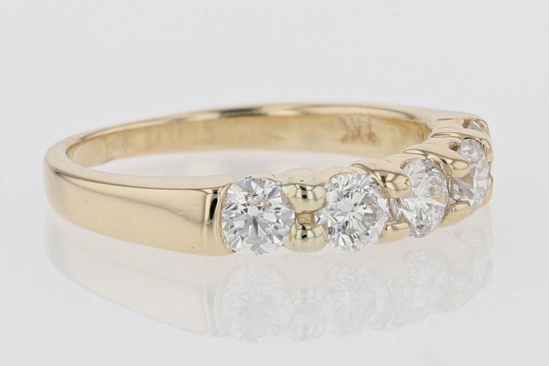 .88ctw Round Cut Diamond Prong Set Wedding Band Ring 14k Yellow Gold Size 6