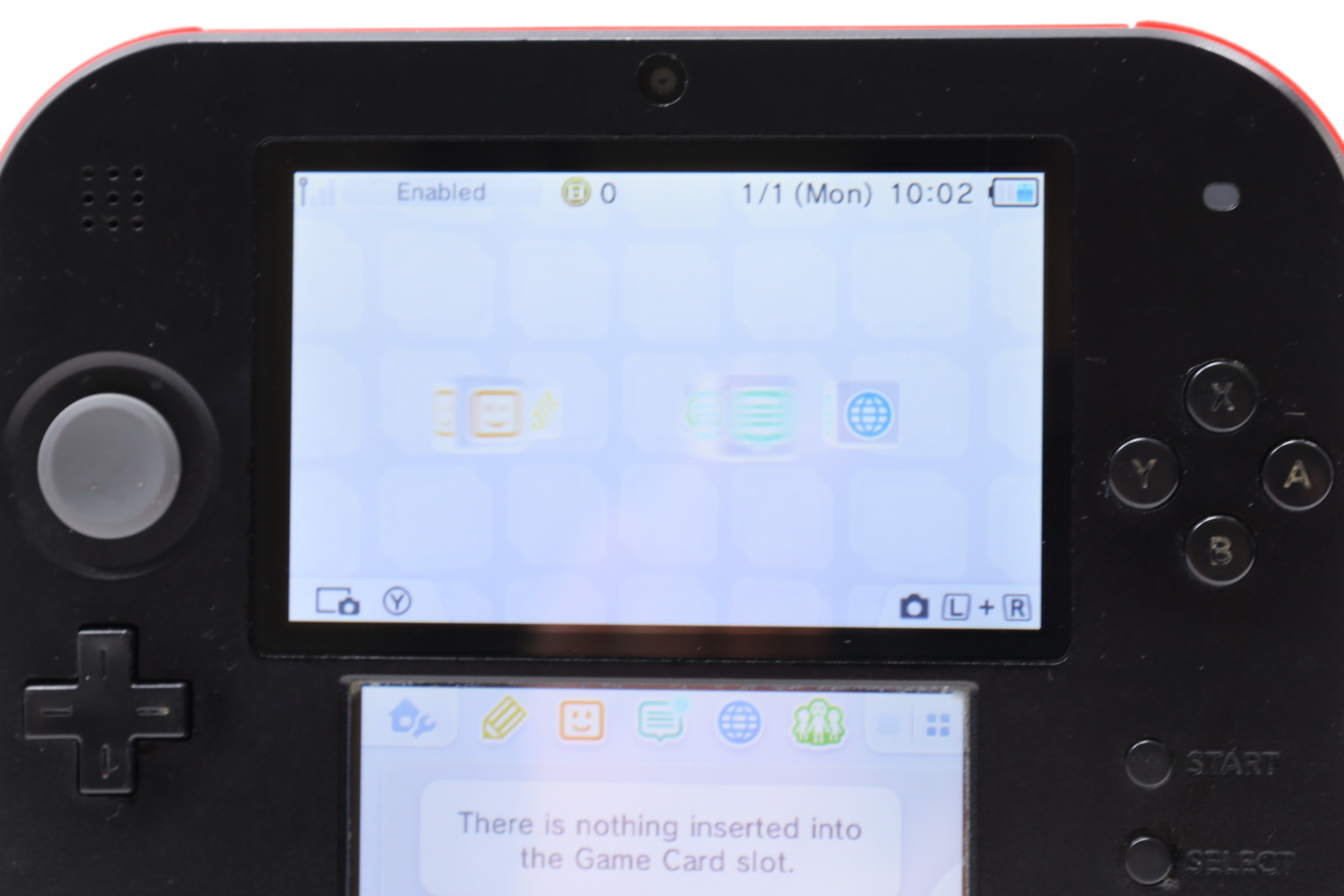 Nintendo 2DS FTR-001 Dual-Screen Portable Gaming System - Red/Black (5577)