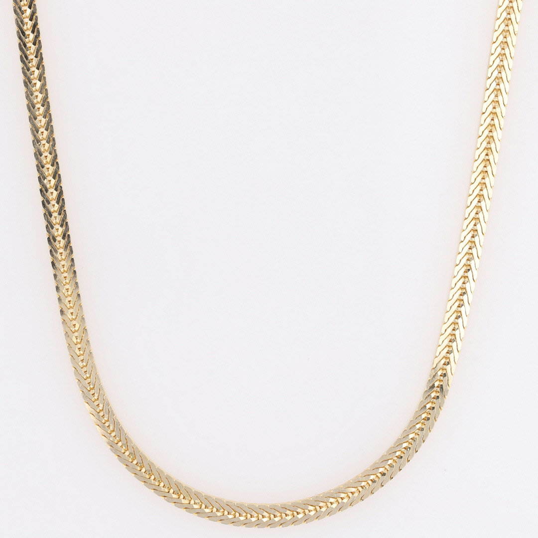 3mm Fancy Herringbone Link Chain 18.5" Necklace 14k Yellow Gold 17.41 Grams
