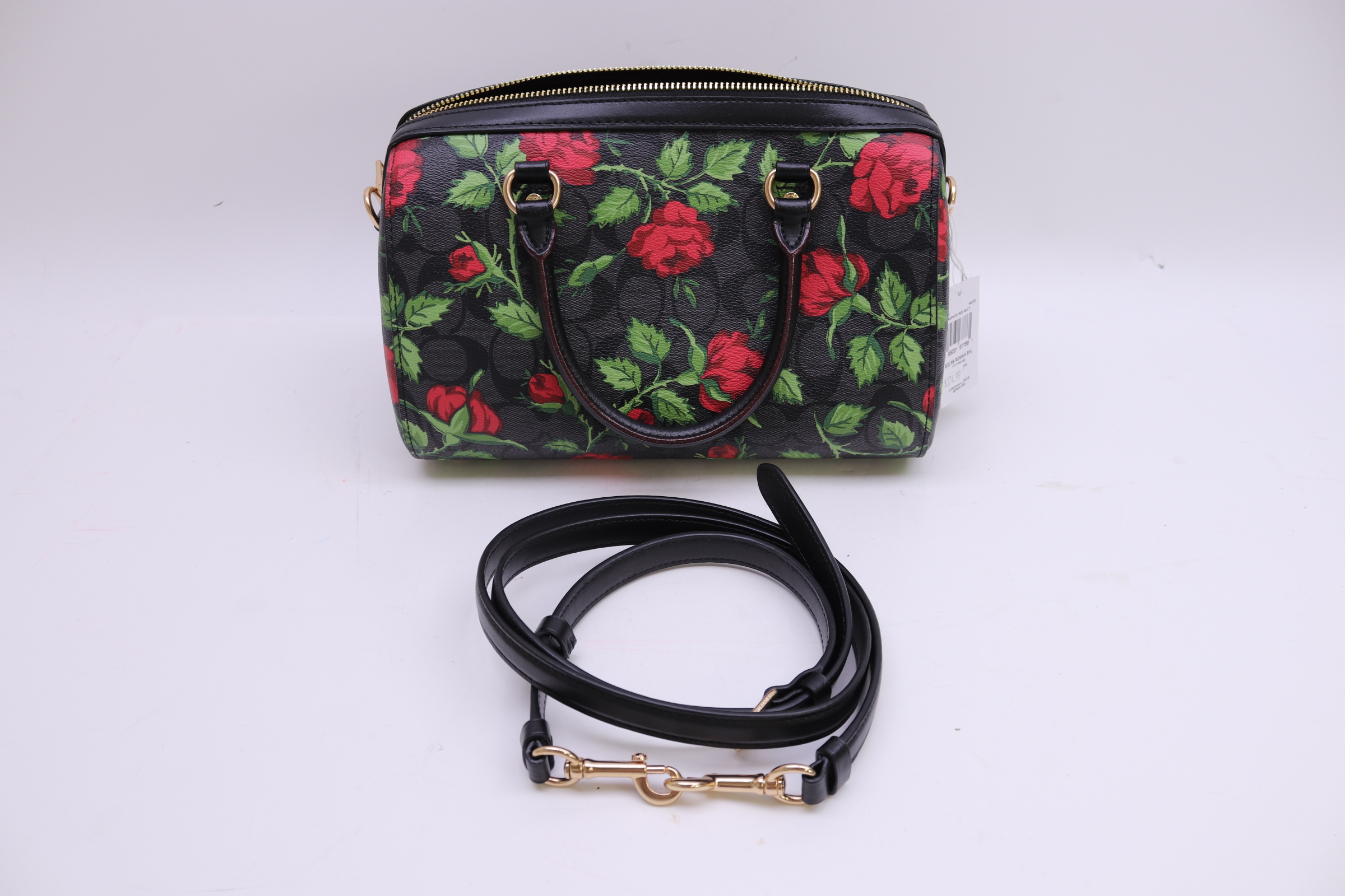 Coach purse Rowan Satchel cheapest In Signature Canvas With Fairytale Rose Print