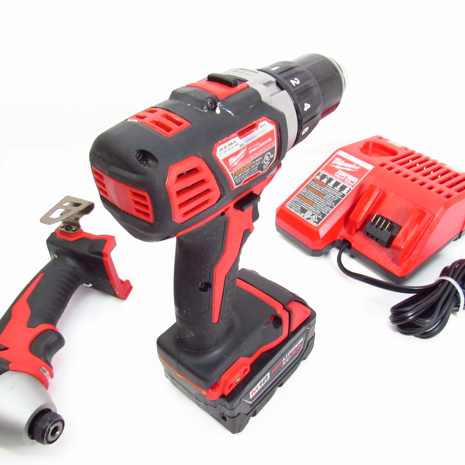 Milwaukee M18 18V 2Piece 260620 1/2'' Drill 265620 1/4'' Impact