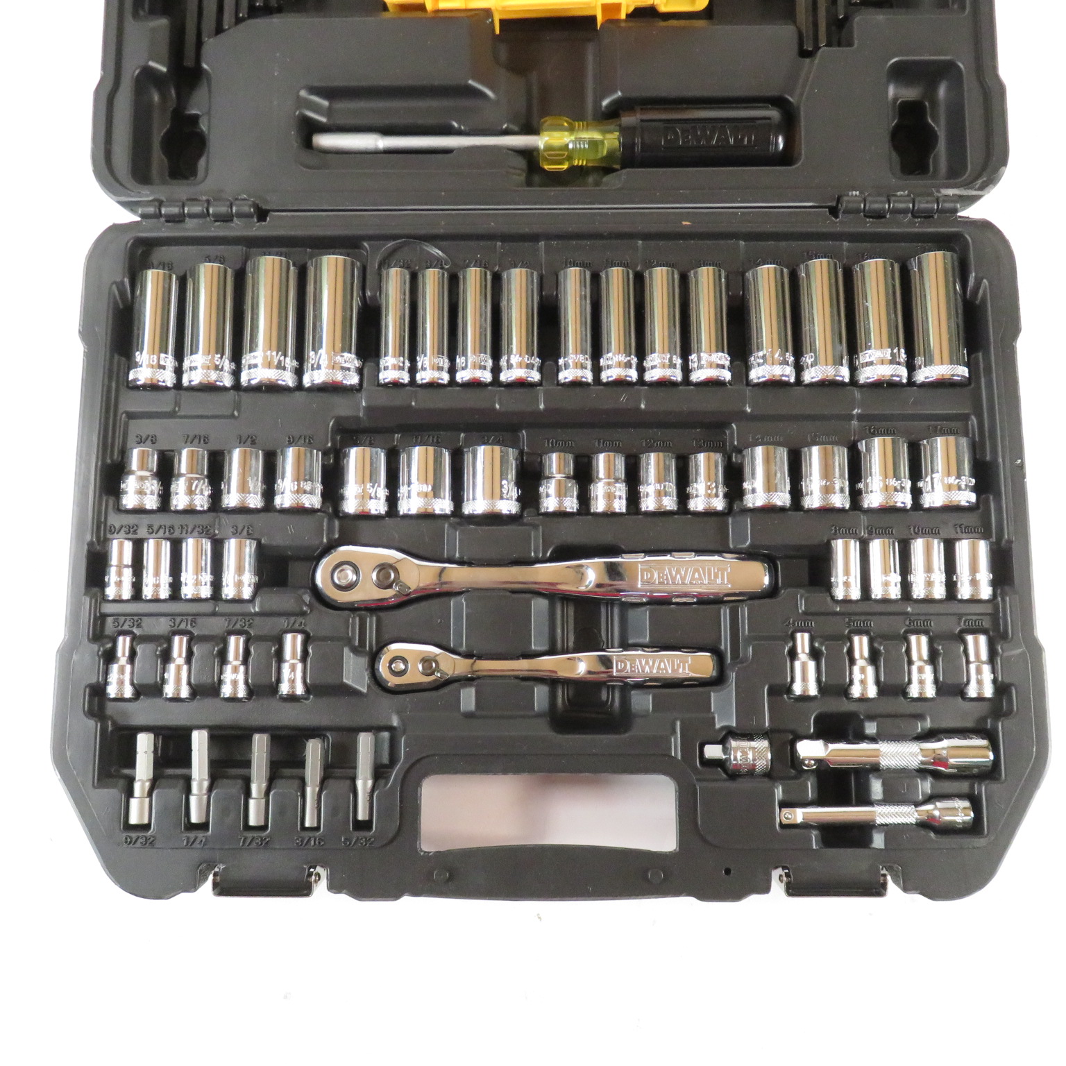 DEWALT DWMT73801 1/4 in. x 3/8 in. Drive Polished Chrome Mechanics Tool Set