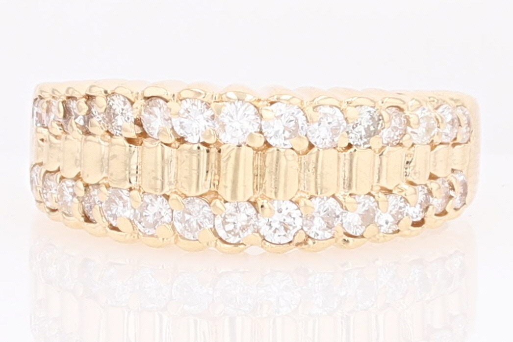1.00ctw Round Cut Diamond Prong Set Wedding Band Ring 14k Yellow Gold ...