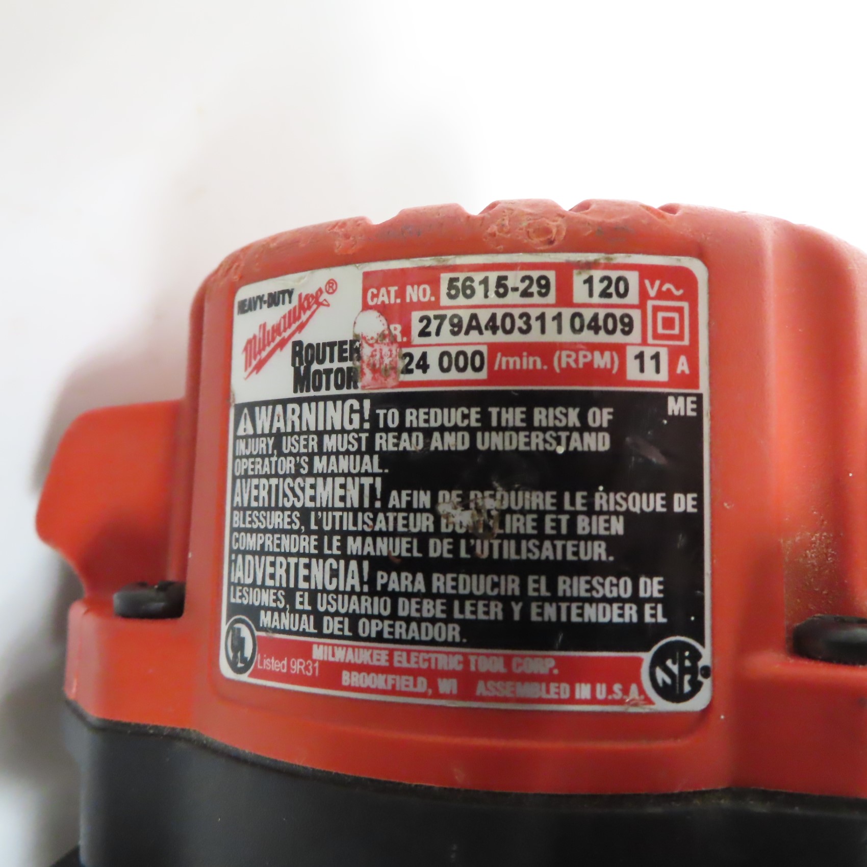 Milwaukee 5615-29 120V 1-3/4 Max HP BodyGrip Corded Electric Router