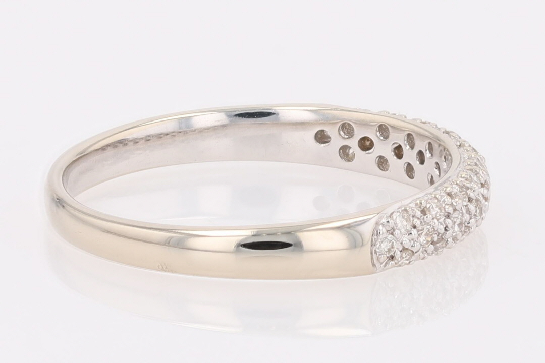 .14ctw Round Cut Diamond Cluster Wedding Band Ring 14k White Gold Size 6.75