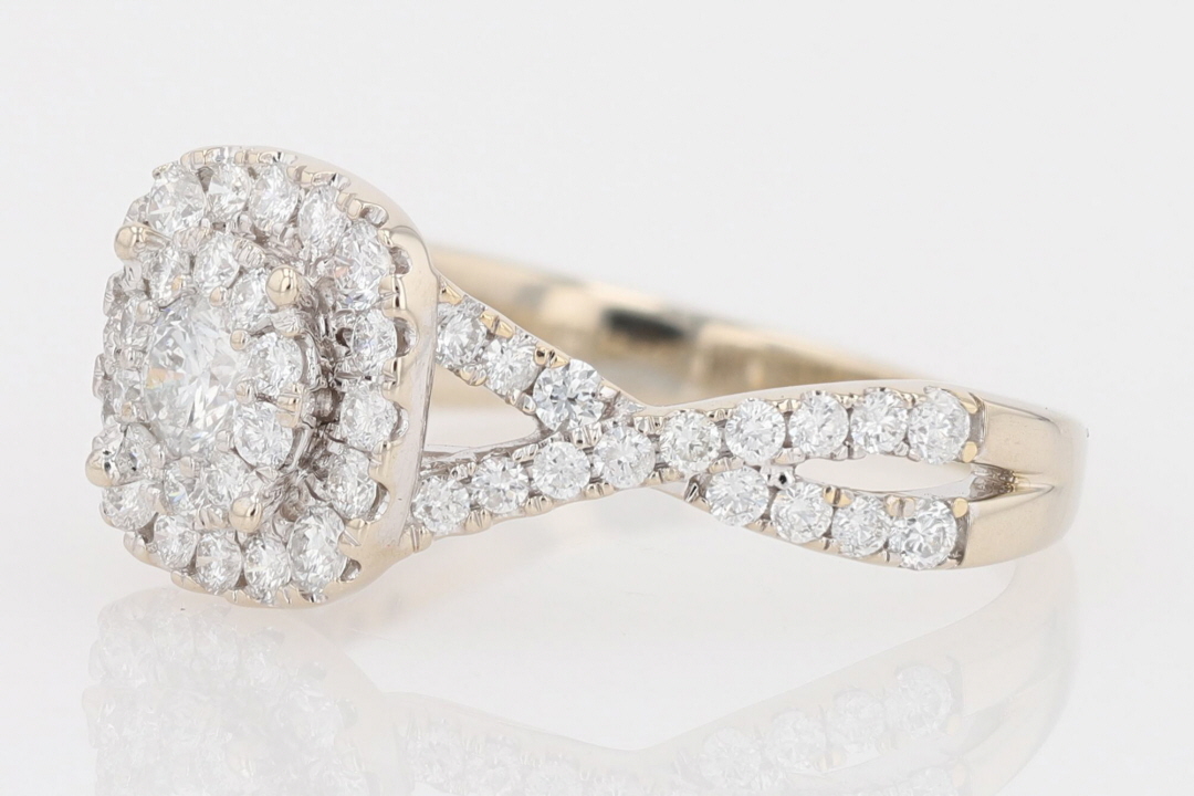 .82ctw Round Cut Diamond Double Halo Engagement Ring 14k White Gold Size 6