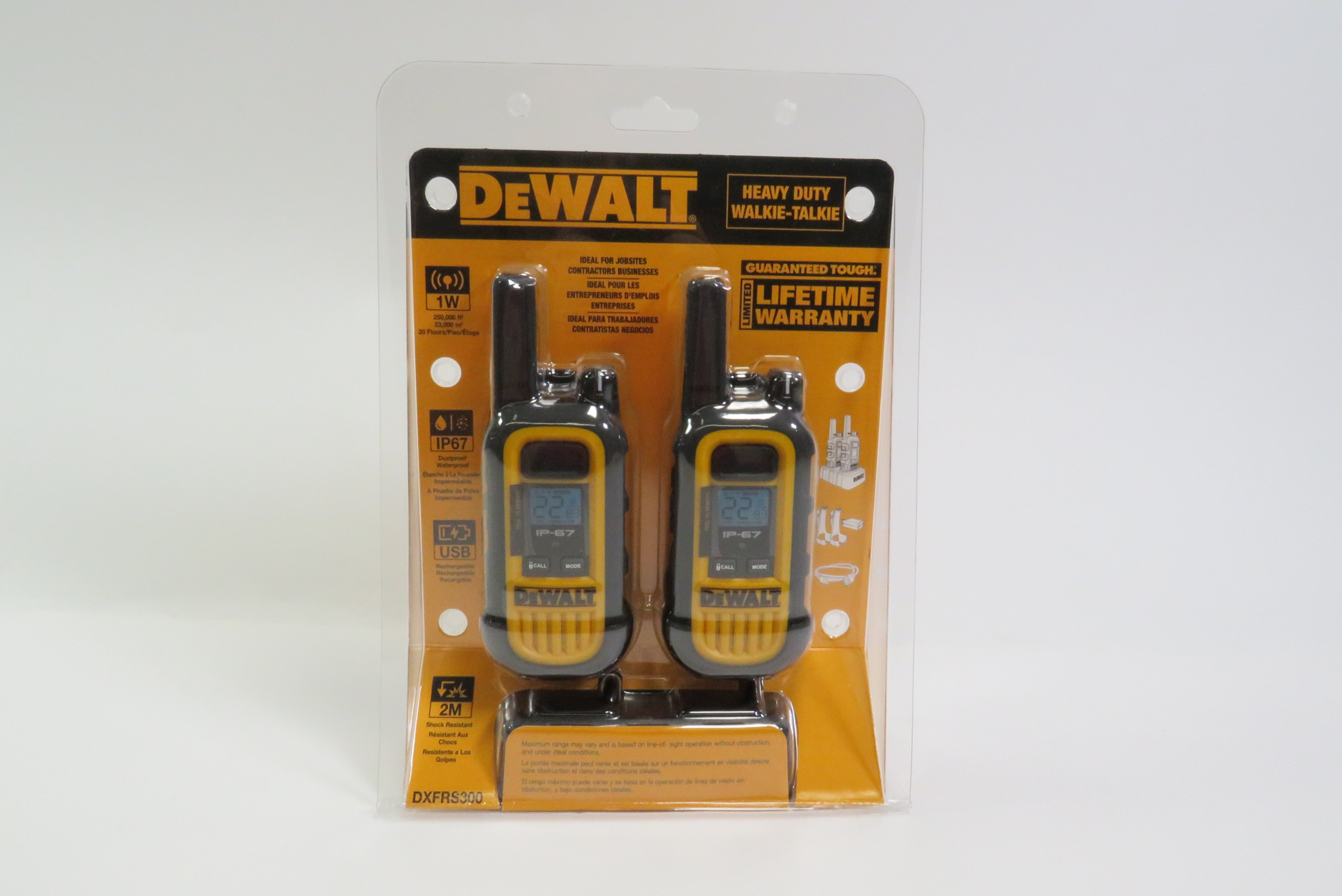 DEWALT 2 W deals Heavy Duty Walkie Talkies DXFRS300