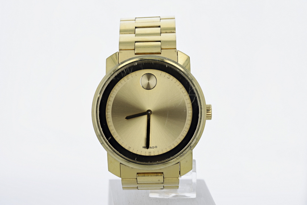 Movado Bold Gold Dial Quartz 42mm Gold-Tone Stainless Steel Men's ...