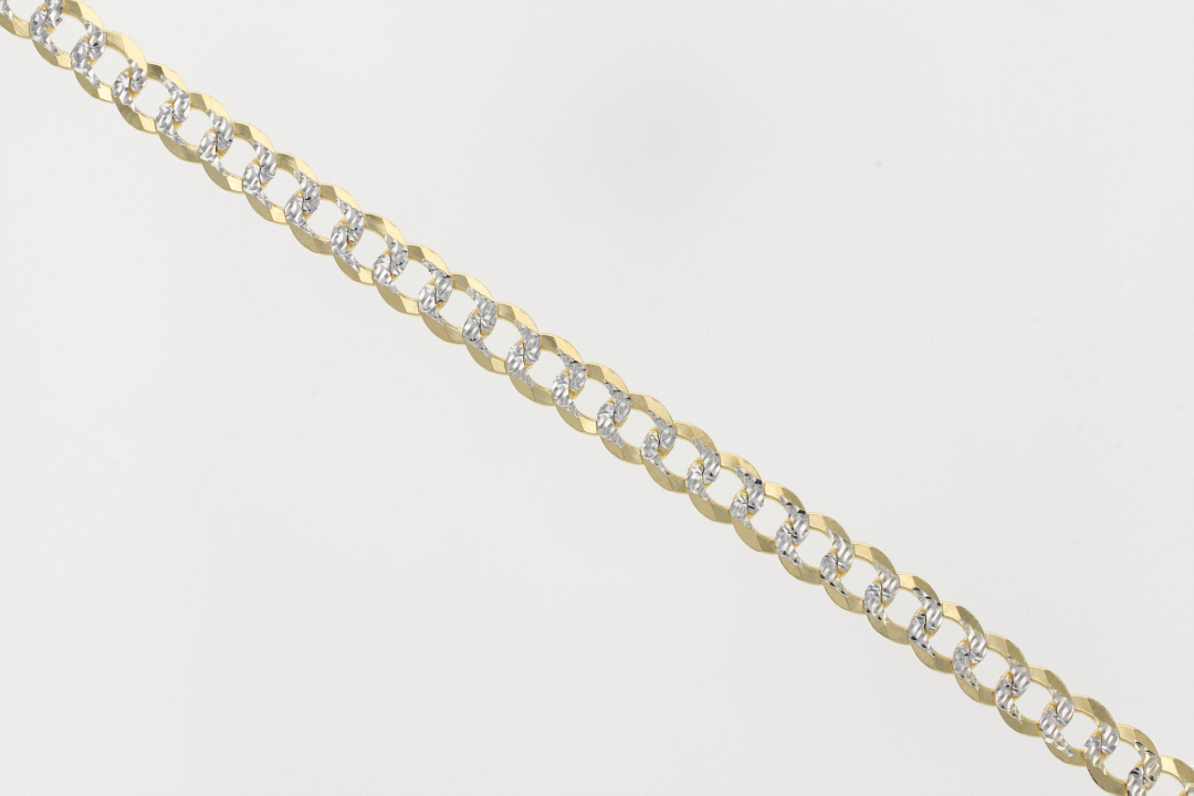 Trendsmax 5mm Gold Filled Cut Curb Chain Necklace For Men & Women - Choice Of 18,20,22,24 Inch Lengths