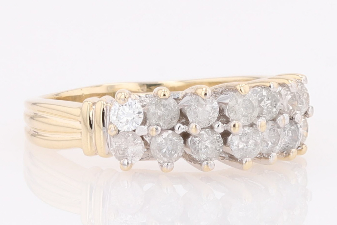 .85ctw Round Cut Diamond Prong Set Wedding Band Ring 10k Yellow Gold Size 8
