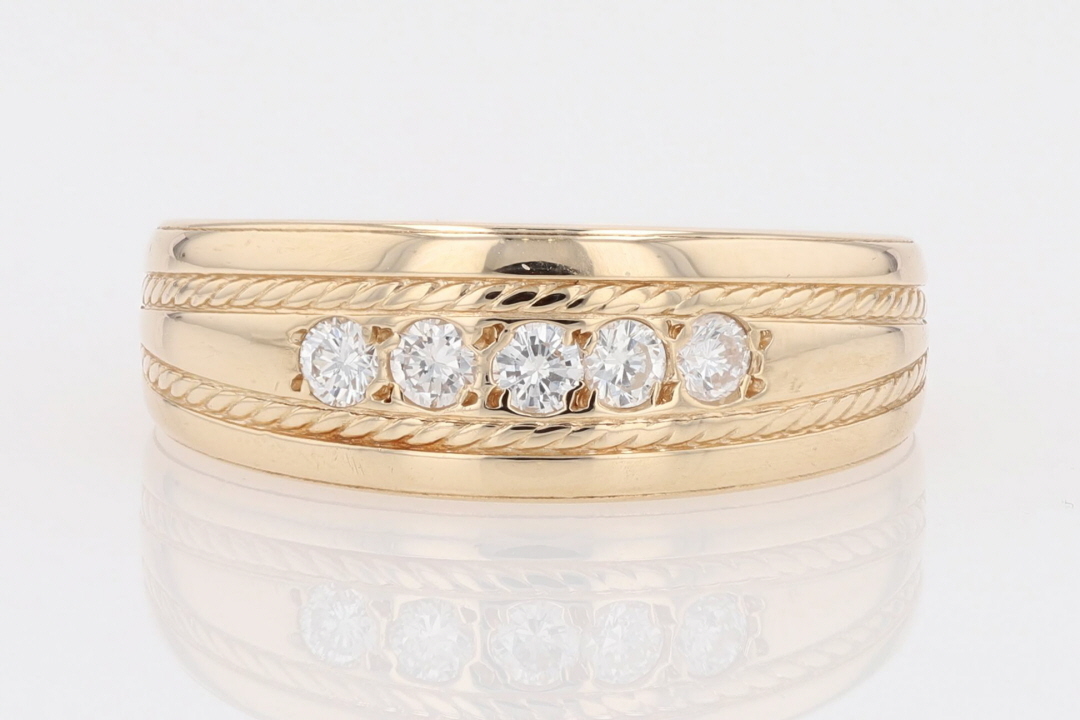 .20ctw Round Cut Diamond Prong Set Wedding Band Ring 14k Yellow Gold Size 6