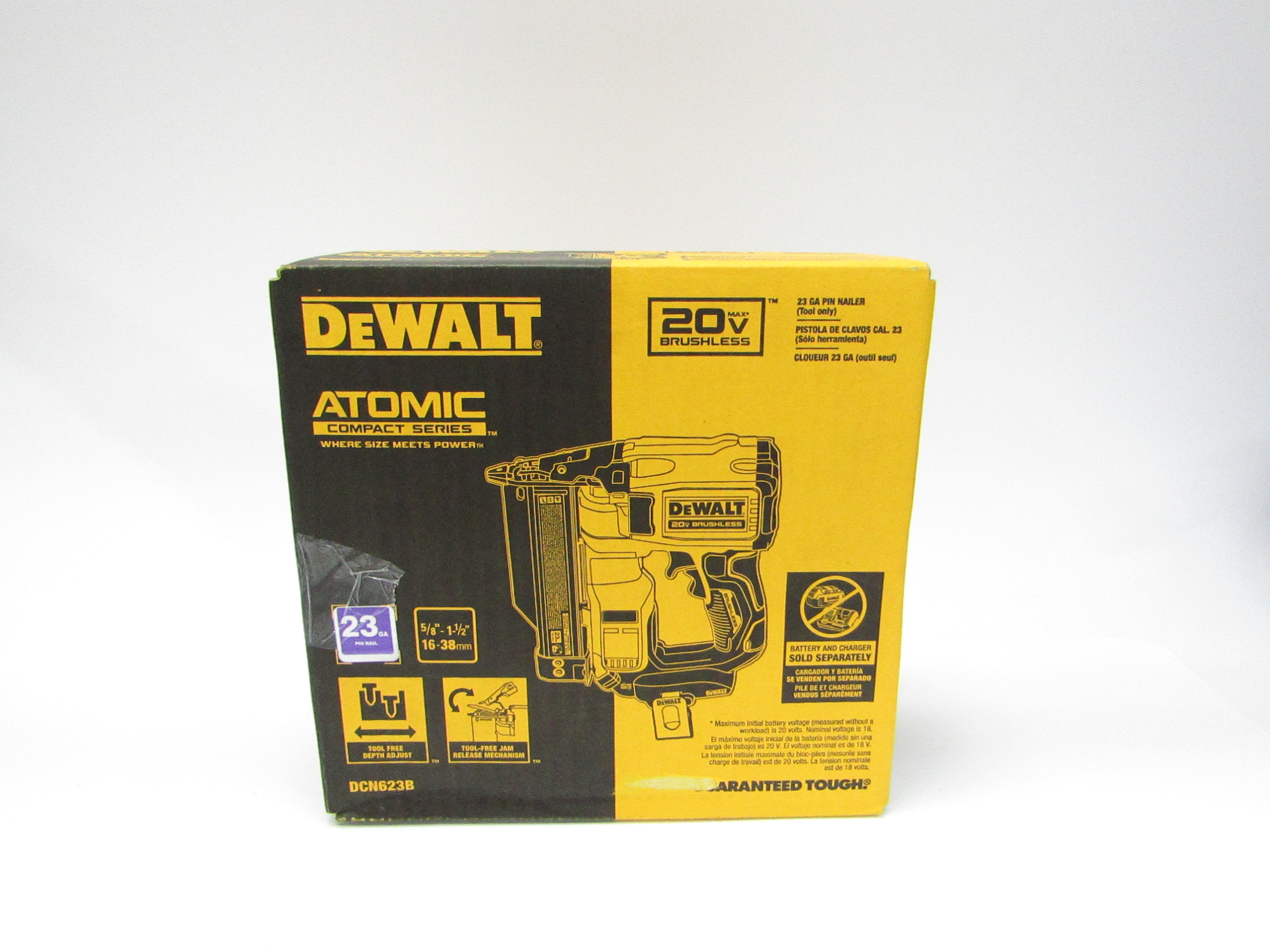 DeWalt DCN623B 20V MAX 23 Gauge Cordless Pin Nailer