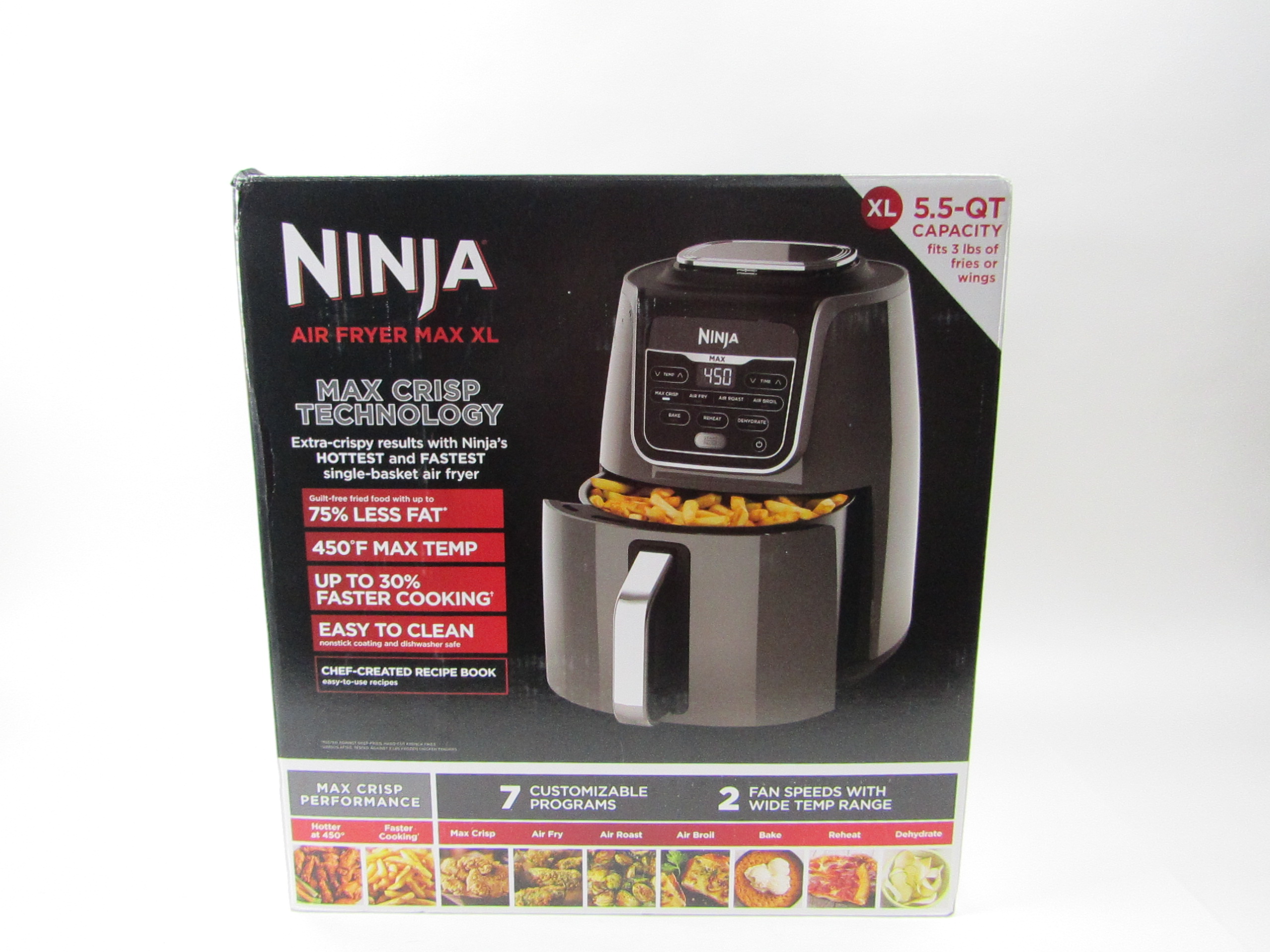 Ninja Air Fryer XL 5.5-Quart Gray Air Fryer in the Air Fryers department at