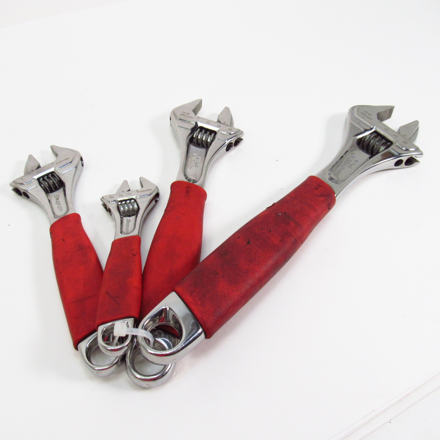 Snapon Tools FADH704B 4Piece (612'') Adjustable Wrench Set Red Handle