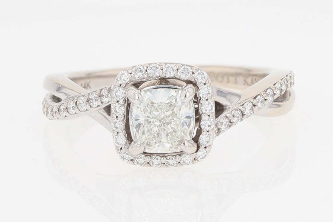 Sapphire and Diamond Leaf Ring in 14K White Gold – Wayzata Jewelers