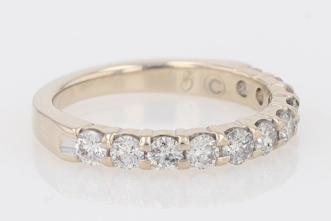 .85ctw Round Cut Diamond Prong Set Wedding Band Ring 14k White Gold Size 7