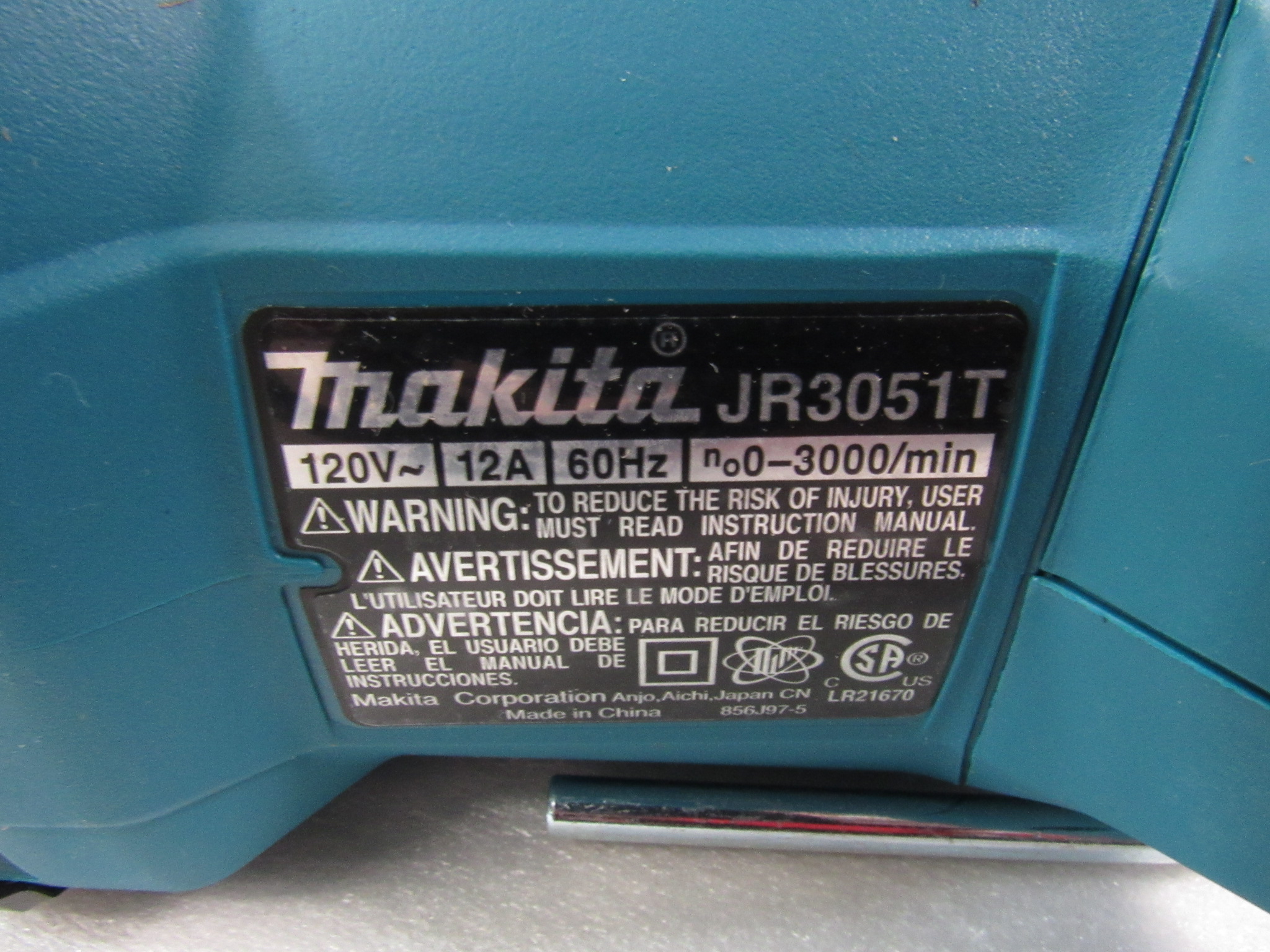 Makita JR3051T 12Amp Reciprocating Saw