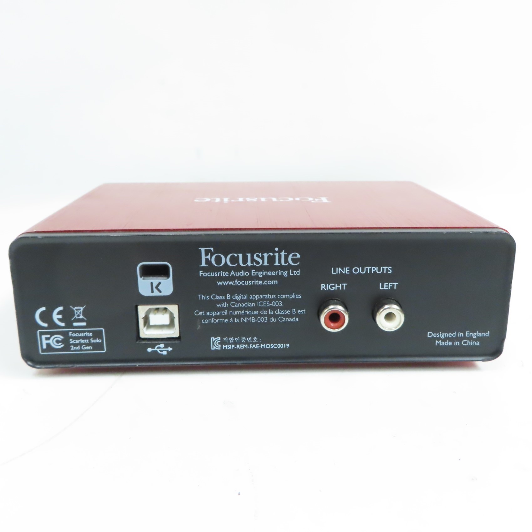 Focusrite Scarlett Solo (2nd Gen) 2x2 USB Audio Interface