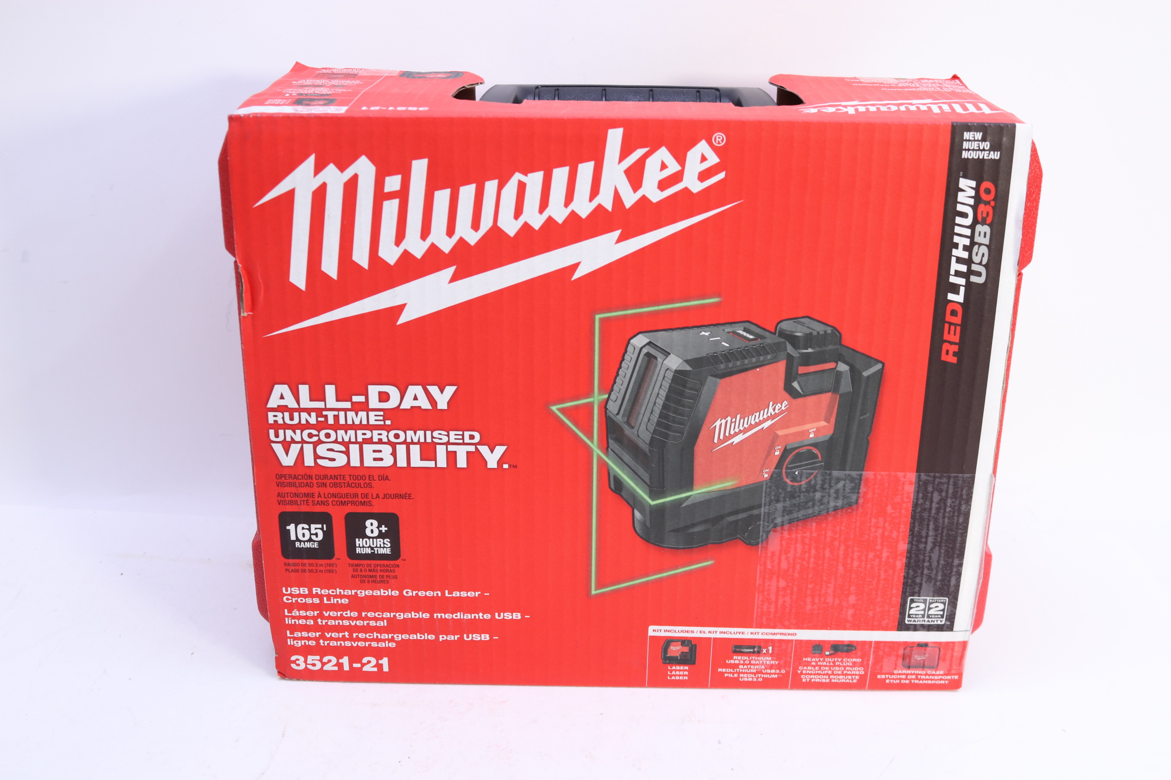 Milwaukee 352121 100ft. REDLITHIUM LithiumIon Cross Line Laser Level