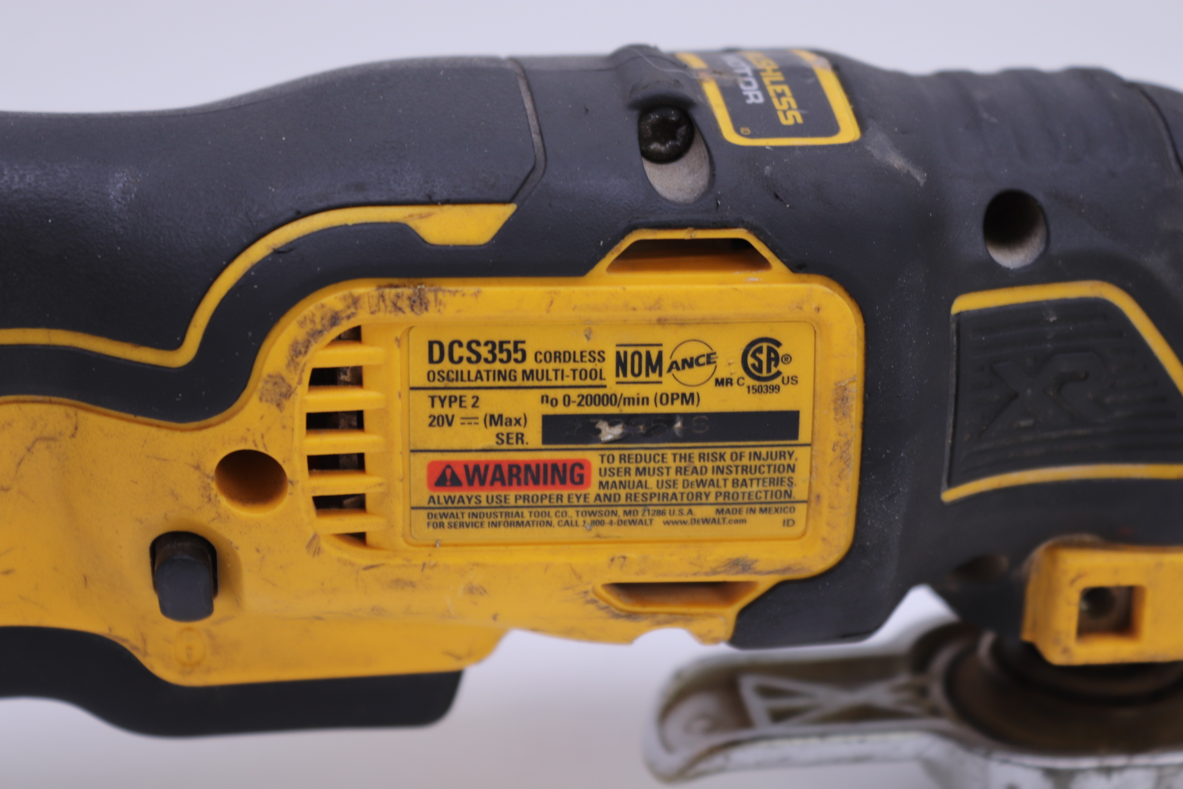 DeWalt DCS355 Cordless Brushless 20V Max Variable Speed