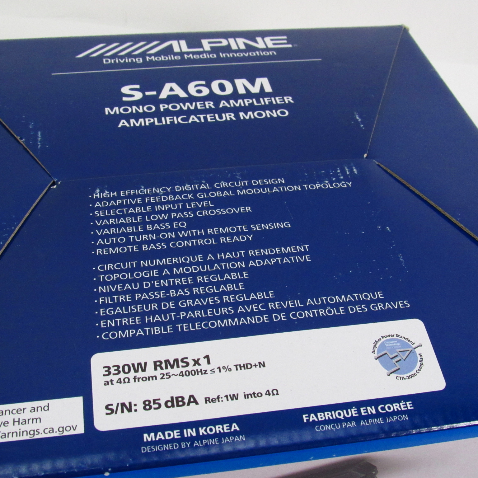 Alpine SA60M Car Audio classD Mono Subwoofer Power Amplifier