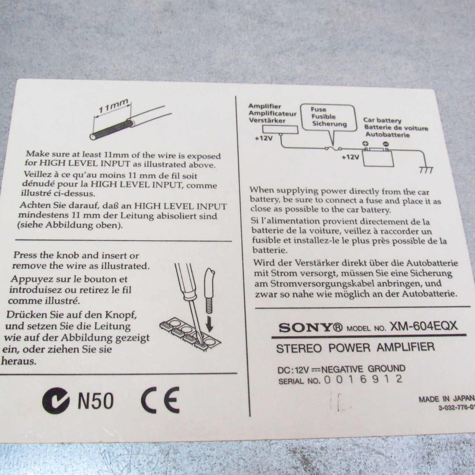 Sony XM-604EQX Car Audio 4/3/2-Channel Subwoofer Amplifier