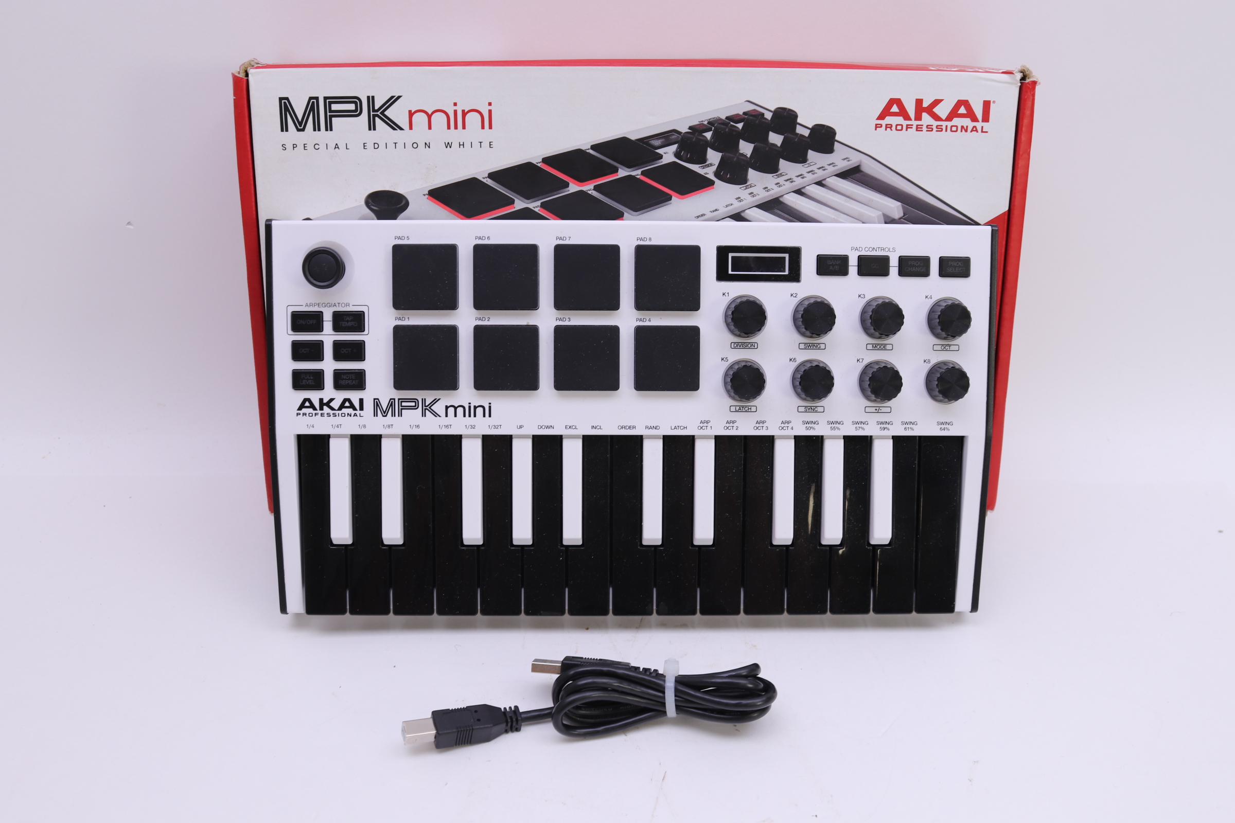 AKAI Professional MPK mini Mk3 White USB MIDI Keyboard Controller