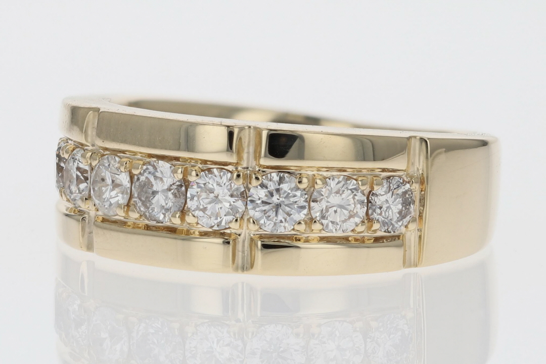 1.00ctw Round Cut Diamond Prong Set Wedding Band Ring 14k Yellow Gold ...