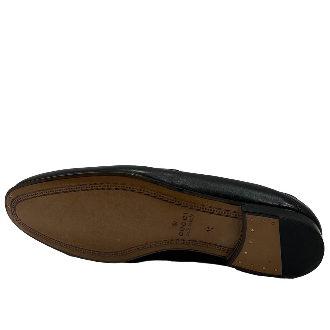 Gucci 581513 Web Horsebit Leather Loafer Size 11 Men's - Black 3143