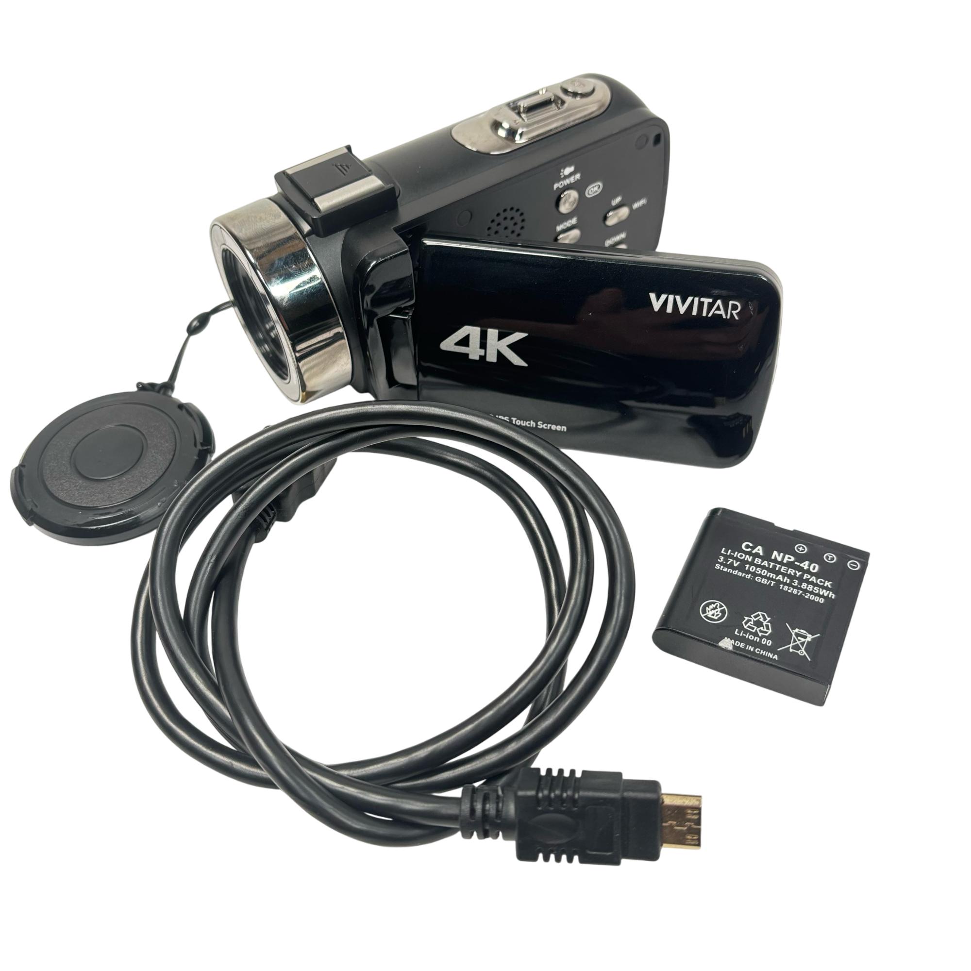 Vivitar DVR4K-BLK Camcorder Wi-Fi Ultra HD 18x Digital Zoom Night