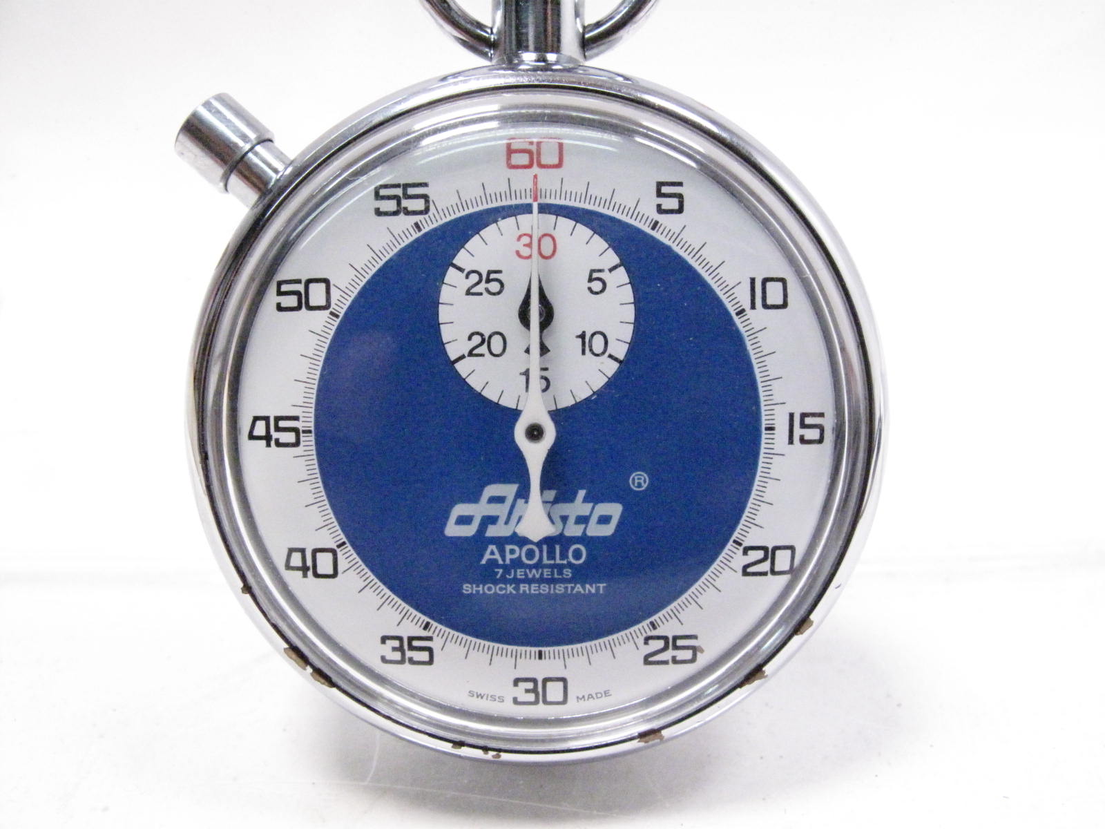 Aristo Apollo Stopwatch Blue Dial 7 Jewels Mechanical Swiss Made