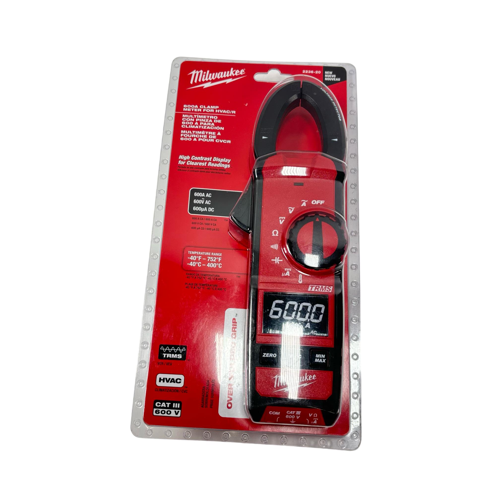 Milwaukee 2236-20 Digital 600A Clamp Meter for HVAC/R