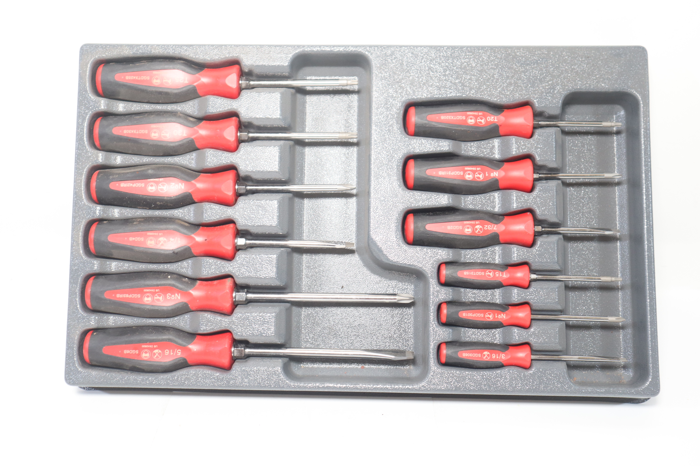 Snap-on Tools 12-Piece Red Handled Instinct Soft Grip Screwdriver