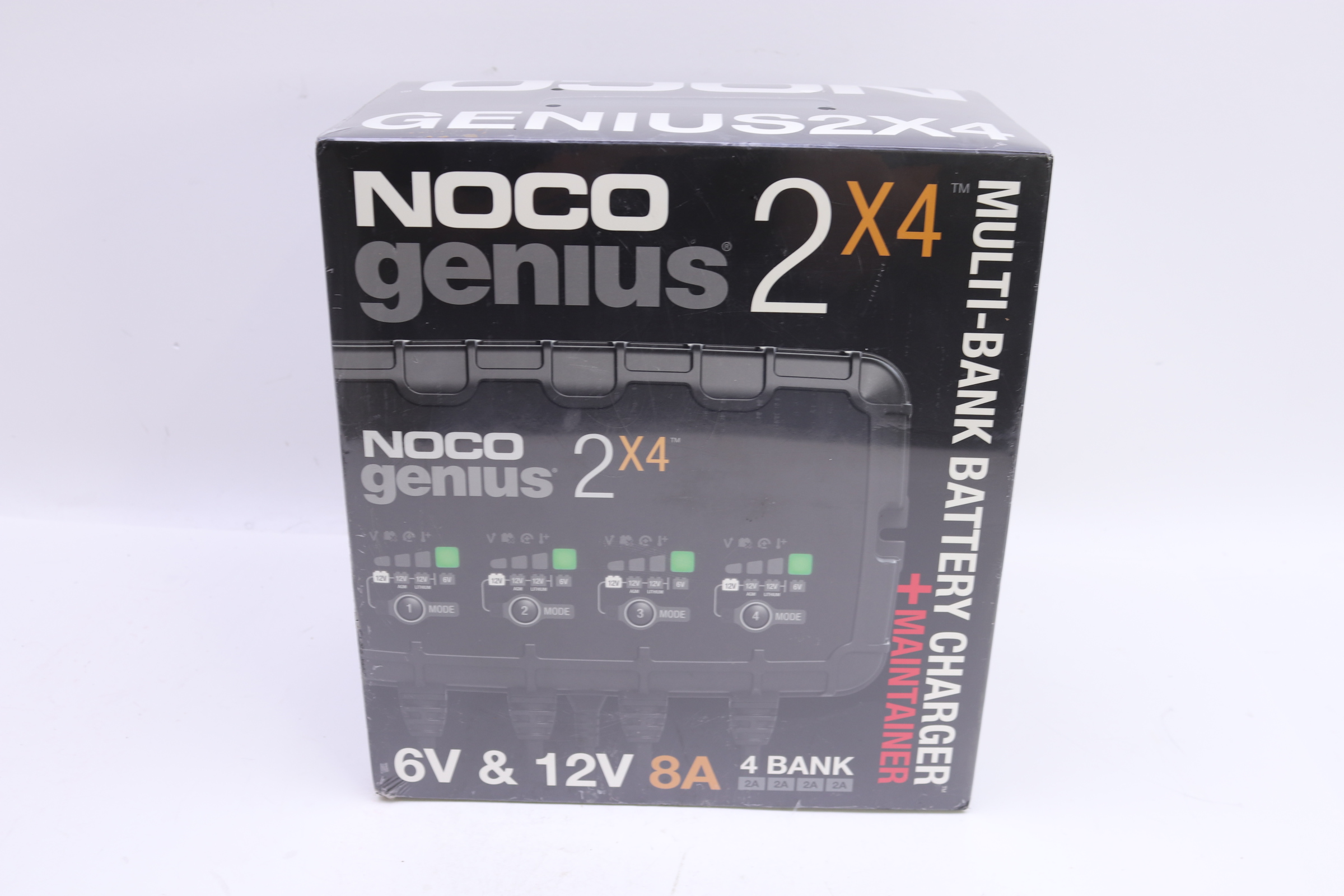 NOCO GENIUS 2X4 6V/12V 4 Bank 8A Automotive Battery Charger