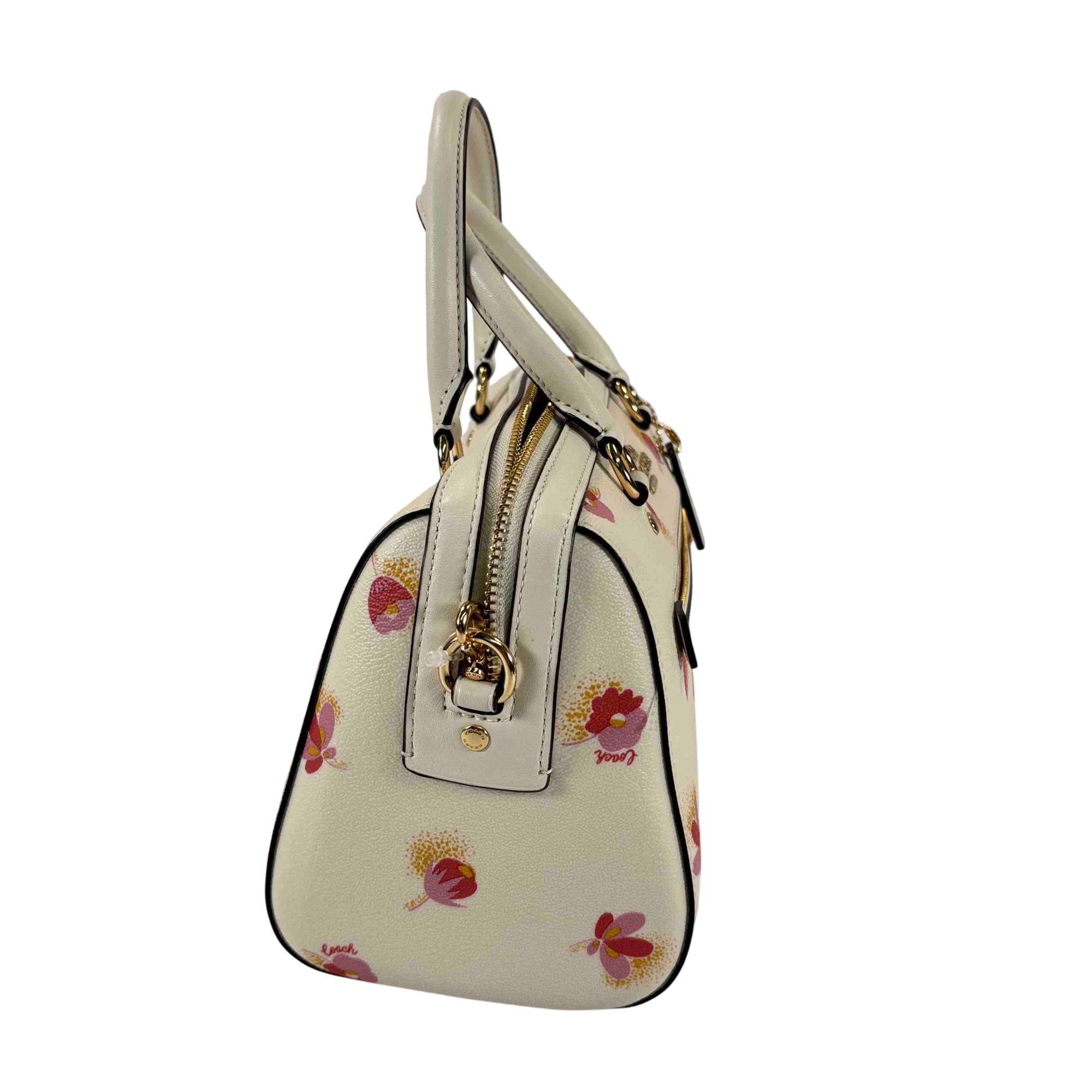 日本未入荷 Coach Rowan Satchel Bag 花柄 Coach Rowan Satchel With Ladybug Floral Print Chalk | Depop