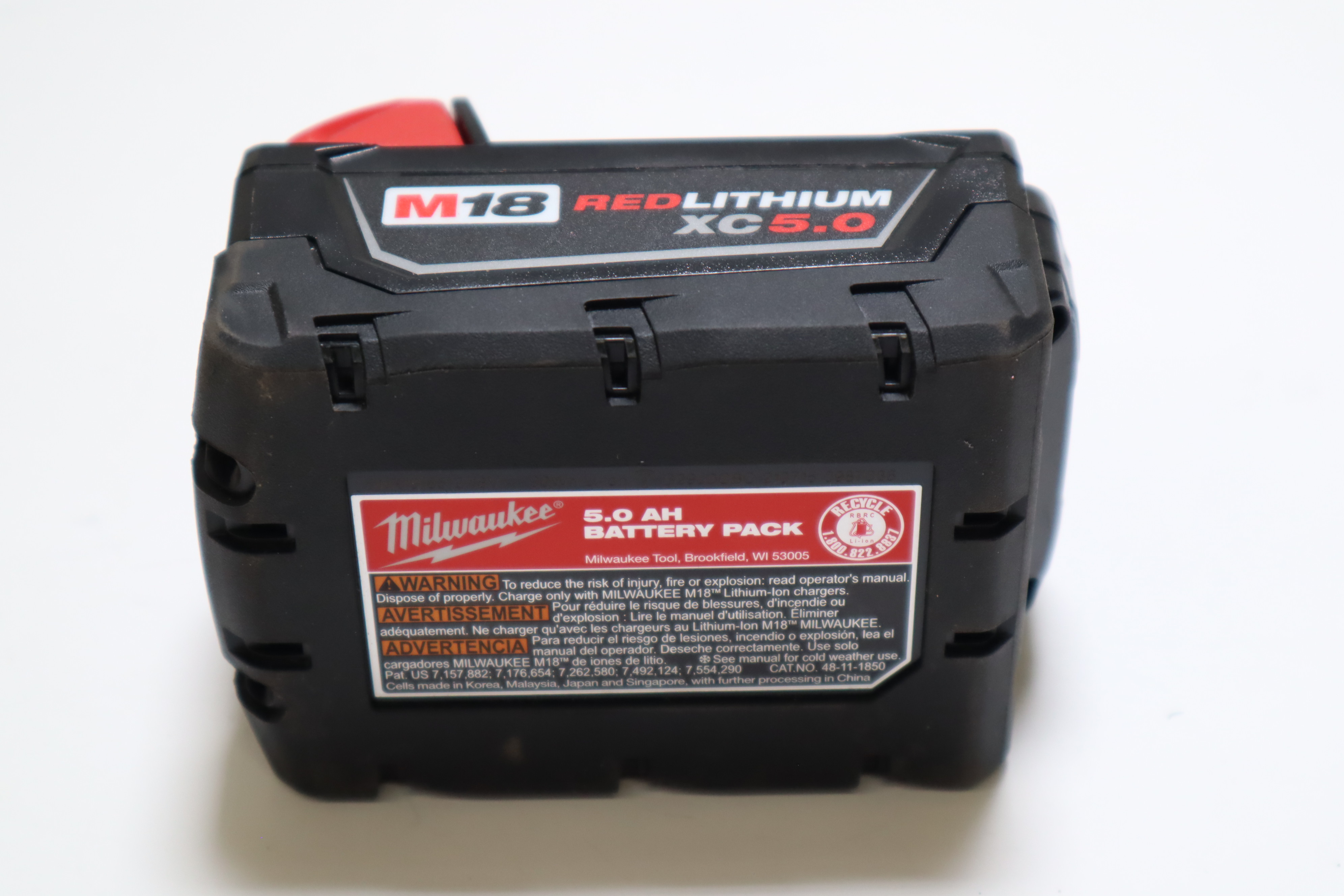 Milwaukee M18 REDLITHIUM XC 5.0Ah Battery – Used, Tested & Functional, 18V For Power Tools 7 thumbnail image