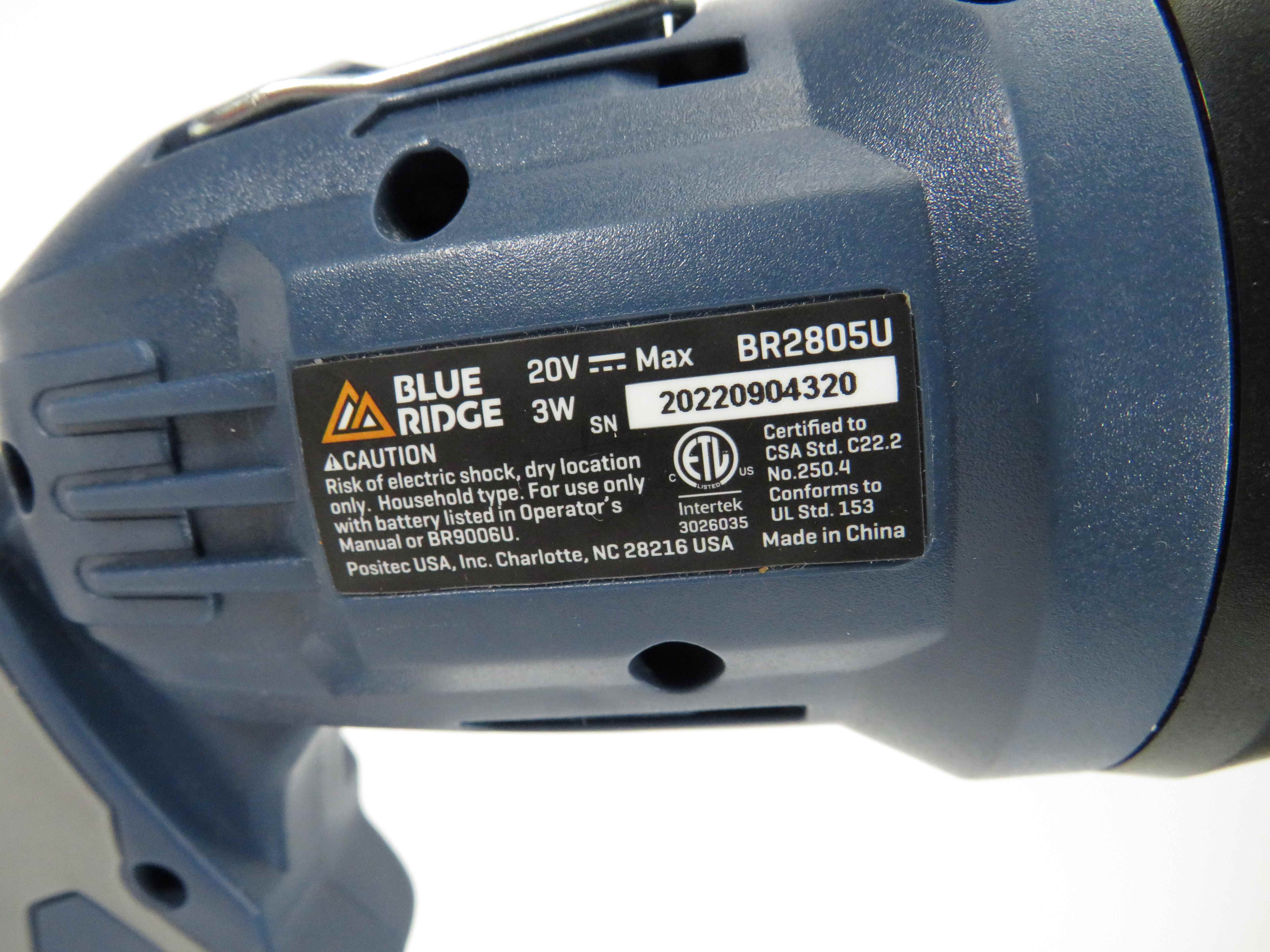 Blue Ridge Drill Driver Work Light Tool Set BR2800U BR2805U