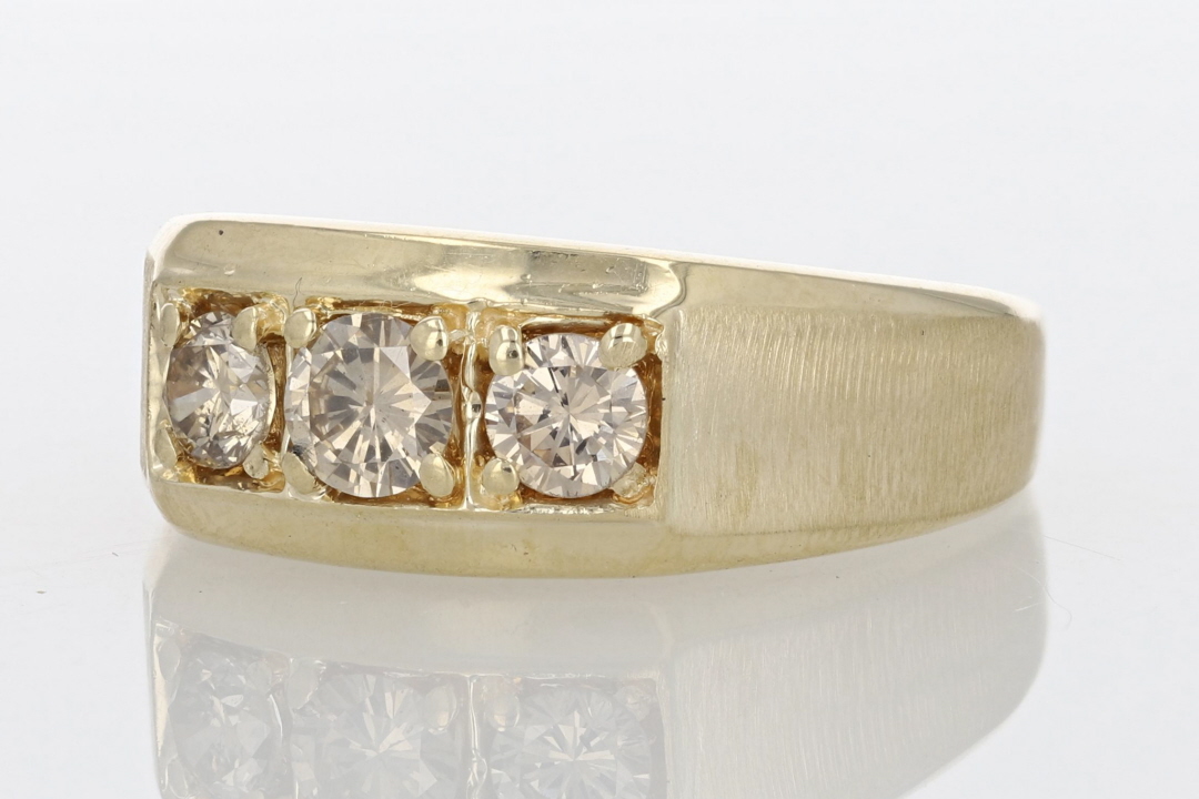 .97ctw Round Cut Diamond Prong Set Wedding Band Ring 14k Yellow Gold ...