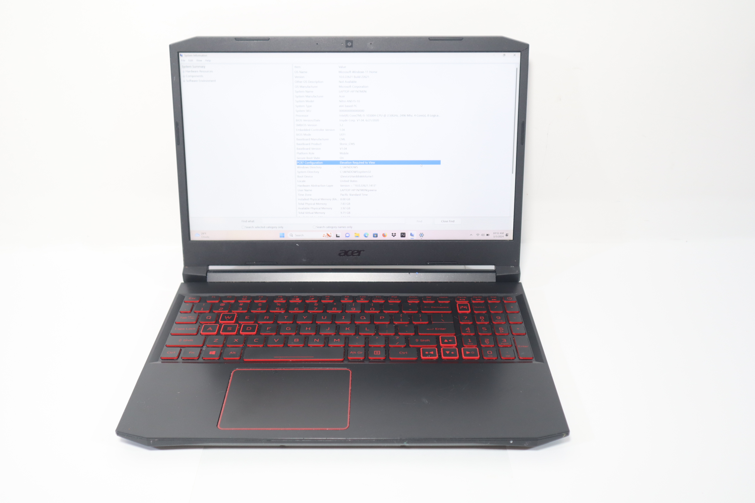 Acer Nitro 5 AN515-55-55SD Core i5-10300H GTX 1650 8GB RAM 512GB