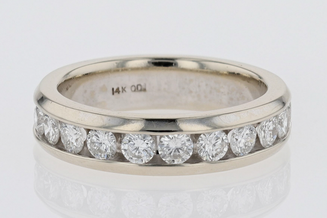 0.34ct Round Brilliant Cut Diamond Claw/Channel Set Engagement Ring in 9ct White Gold main image 1