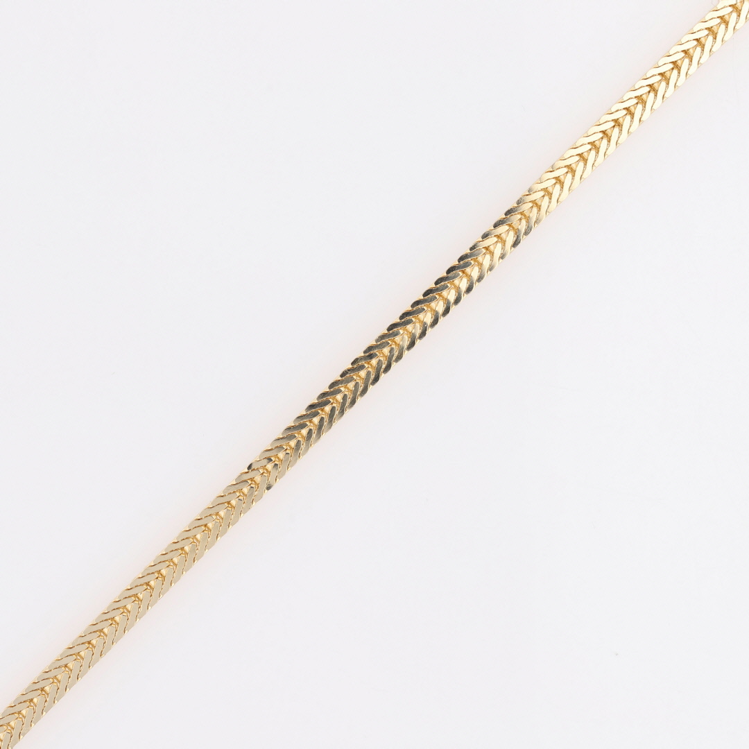 3mm Fancy Herringbone Link Chain 18.5" Necklace 14k Yellow Gold 17.41 Grams